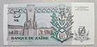 Zaire 5 N  Makuta 1993 Unc