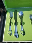 Oneida Duckling Child   Baby 6 Piece Progress Set Stainless Flatware  Gift Box 
