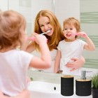 2 Pcs Bathroom Accessories Set  Black Soap Dispenser And Toothbrush Holder