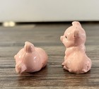 2 Vntg Mini Pig Trinkets Knick Knacks Shelf Decor Baby Farm Animals Piglet