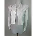 Antique 1900s Victorian Edwardian White Cotton Lace Lawn Blouse Top Xxs 32 Bust
