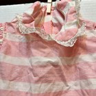 Vintage Handmade Toddler Girl Dress Pink White Buttons Short Sleeve 17  Long
