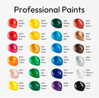 24 Colors Stained Glass Paint With 6 Brushes And 1 Palette  Waterproof Acrylic P