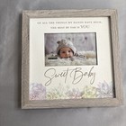 Malden Sweet Baby Photo Frame 10x10 Floral Wood Look Holds 4x6