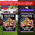 250th Anniversary Lighted America Garden Flag solar Led Burlap 250 Anniversary