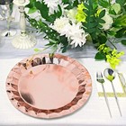 25 Rose Gold Metallic Round 12  Paper Dinner Plates Geometric Design Tableware