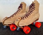 Riedell 130m Jogger Sure-gri Tan Suede Leather Vintage Roller Skates Men   s Sz 9