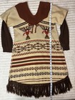 Rare Vintage Long Sleeved Aztec Pattern Fringed Sweater Poncho