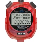 Ultrak 495-100 Dual Split Memory Stopwatch - Clear Red - New