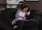 Giant Black Bean Bag Chair Adult Oversized Dorm Lounger 6ft Suede Extra Large