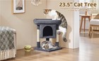 23 5in Cat Tree Tower With Wide Top Perch Cat Condo For Indoor Cats  Dark Gray