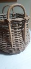 Primitive Antique Wood Splint Gathering Basket 12x12 Sturdy Farm