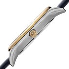 Akribos Xxiv Ak869bu Date Arabic Numerals Leather Strap Goldtone Blue Mens Watch