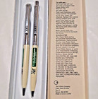 Vintage Paper Mate Double Heart Chrome Tone Pen   Pencil Set Safety Awareness