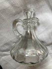 Lot Of 2 Clear Glass Cruets With Stoppers 5  Oil And Vinegar Set