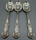 English Sterling Silver King s Pattern 7 5  Spoons  Set Of 3  London 1894