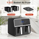 9 5qt Dual Ceramic Basket 7-in-1 Air Fryer With Smart Finish Digital Touchscreen