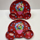 Strawberry Shortcake Plastic Plate Compartments Set Of 2 Vtg Nos American Greet