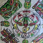 Vintage Northwest Coast First Nations Art Scarf Japan Acetate Souvenir Novelty