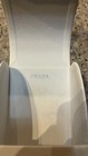 Prada Women s Rectangle Sunglasses White Plastic Frame Black Lenses W  Case