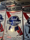Vintage Pabst Blue Ribbon Beer Pbr 6 Pack Cans Metal Tin Sign 