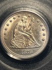 1876 Seated 25c - Beautiful Pcgs Au58 Slider Sharp Strike Bright White Stunning