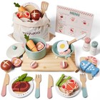 Wooden Play Kitchen Accessories Pretend Toy Pots And Pans Sets For Kids Kitchen
