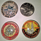 San Diego - Panama - California Exposition 1915 Three Small Glass Magnets Rare  