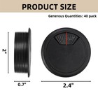 40 Pack 2 Inch Desk Grommet  Plastic Cable Hole Cover Bulk For Pc Desk  Flexi   