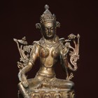 8 3 in Tibet Tibetan Buddhism Temple Bronze Gilt Green Tara Bodhisattva Statue