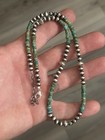 Sterling Silver Native American Sw 5mm Turquoise Navajo Pearl Necklace  925