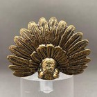 Brass Peacock Figurine With Detailed Feather Design  2
