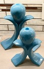 Vanguard Studio Usa - Pair Of Teal Orb Candle Holders  Mcm Very Retro