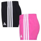New Girl s Adidas 2 Pack Active Shorts Pink Black Size Medium 10 - 12