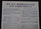 Original Wwii Red Army Leaflet Berlin 1945 Nikolai Berzarin Order 13 may 1945