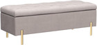 Faux Leather Storage Bench Tufted Upholstered Ottoman Bench With Storage