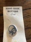 Vintage Yasuma Oiye Hand Made Ceramic Porcelain Buttons 6 Sheep Lambs Glazed