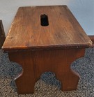 Vtg Handmade Rustic Wooden Foot Step Stool Farmhouse Handle Home Decor