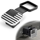 Silver-black 2  Rubber Trailer Hitch Cover   american Flag   silver-black