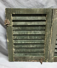 Antique Vtg 15x19 Pair Shabby House Window Wood Louvered Shutters Chic 1777-25b