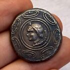 Rare Ancient Roman Greek Large Silver Coin In Good Condition