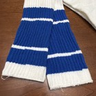 Vtg Socks 10-13 24  Over The Calf Crew White Royal Striped Sports Acrylic Usa