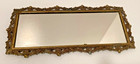 Vintage Petite Mirror Tray Vanity Dresser Perfume Gold Filigree Metal 11 2 x5 