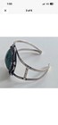 Native American Sterling Silver Big Turquoise Cuff Bracelet Marked Signed