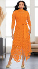 Size 8 Ashro Orange Summer Formal Wedding Church Dinner Party Luana Lace Dress