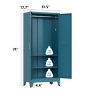 Metal Armoire Wardrobe Closet With Hanging Rod 71   Metal Wardrobe Cabinet