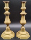 Antique Or Vintage Matte Brass 9 5  Taper Baluster Candlestick Candle Holders