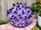 400g Amethyst Cluster Ghost Quartz Light Purple Crystal Geode Healing Stone Deco