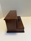 Vintage The Bombay Company Mahogany Wood Letter Box Desk Organizer Hinged Lid