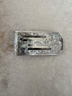 Vintage Sterling Silver Engraved Money Clip Scroll Repousse Floral Design
